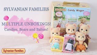 SYLVANIAN FAMILIES UNBOXING : BEAR FAMILY, BABY SKUNK AND CANDY WAGON!