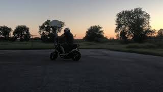 Stl Wade hitting some wide sitdown circle wheelies on Honda Grom