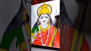 Navratri special Maa Durga Drawings with colours/pencil 😍#shorts #youtubeshorts #maadurga #art