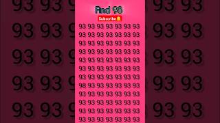 Find 98#find #findthenumber #spot #braintest #trending #shorts