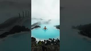 ICELAND in 9 seconds💚 #iceland #icelandtravel #volcano #activevolcano #backpacking #lake #bluelagoon