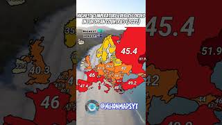 Highest ever recorded temperature in European countries #geography #maps #countries #shorts