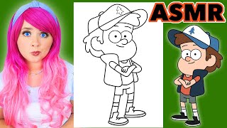 ASMR Coloring Gravity Falls Dipper Pines | Calming ASMR Coloring for Relaxation & Stress-Relief