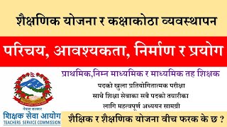 शैक्षणिक योजना र कक्षाकोठा व्यवस्थापन । शिक्षक सेवा आयोग । प्रा स । शैक्षणिक र शैक्षिक योजना वीच फरक