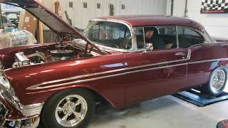 Joe's 1956 Chevy Bel Air at the chassis dyno