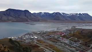 Svalbard Longyearbyen panorama view from plateau mountain /3