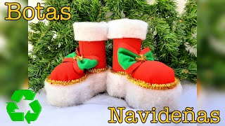 ♻BOTAS NAVIDEÑAS CON MATERIAL RECICLADO🎄 | Gisela Pacheco De Angel