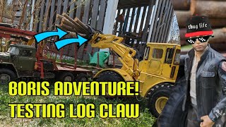 a Boris rc adventure! testing the log claw for the 4x4 kirovets k700 loader