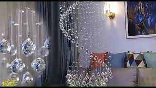 Luxury Hotel Raindrop Crystal Pendant Light Modern Living Room Staircase Crystal Chandelier Lights