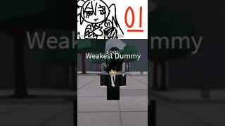 weakest dummy reaction Miku Miku Beam /@Yurimaoo  #roblox #robloxmemes #thestrongestbattlegrounds