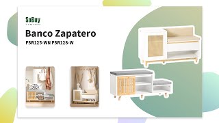 SoBuy Banco zapatero | Banco zapatero recibidor | Banco para zapatos | FSR125-WN