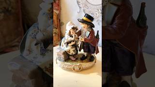 German porcelain figural group #girlfigurine #boyfigurine #porcelainkids #antiqueporcelain #cat