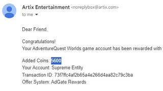 𝗔𝗤𝗪orlds - 𝗙𝗥𝗘𝗘 𝗔𝗖𝗦 - AdGate Rewards | AdventureQuest Worlds