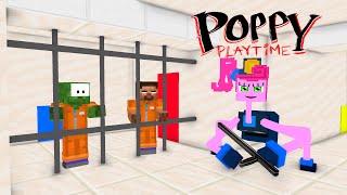 Cute Girl Prison Break  Kissy Missy POPPY PLAY TIME CHALLENGE - MINECRAFT MONSTER SCHOOL