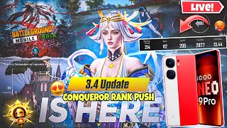 SQUAD CONQUEROR RANK PUSH 🤯🔥| IQOO NEO 9 PRO BGMI LIVE RUSH GAMEPLAY🔥#viralvideo #90fps #pubg#shorts