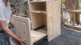 Sharing Creative Ideas From Wooden Pallets // Useful Hidden Trash Bin Design For Modern Kitchens