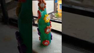 Bottle Art || Home Decoration Item #shorts #ytshorts #art #clay