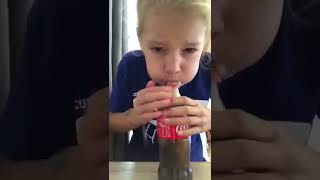 Baby with drink bottle gone wrong