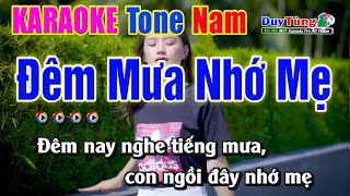 Đêm Mưa Nhớ Mẹ || Karaoke - Tone Nam || Nhạc Sống Duy Tùng