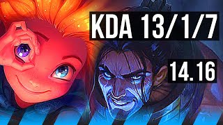 ZOE vs SYLAS (MID) | 13/1/7, Legendary, 500+ games | EUW Master | 14.16