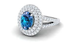 The Ayesha - Sapphire Double Halo Ring