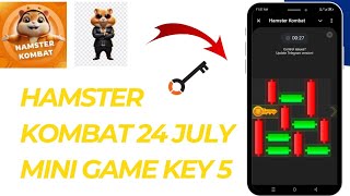 Hamster Kombat mini game 🎮 24 July key 5 🔥mini game key 5 24 JULY 🔥