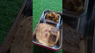 Kids  tiffin idea : jeera aalu  sabji  and paratha , besan and  gud ki barfi   #kidstiffinboxideas