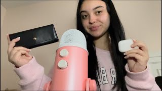 ASMR random tapping w/ whispering