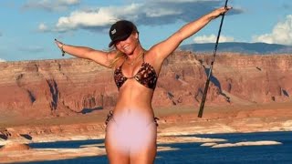 Golfer Hailey Ostrom Turns Heads With Bra-less Swimsuit Tee Shot Video