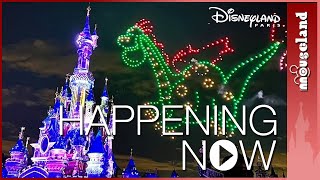 Happening NOW! Colorful drones in the sky with the Electrical Sky Parade in Disneyland Paris 2024