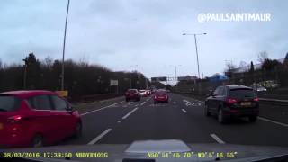 Caught on camera - a near miss crash on the A27 at Falmer