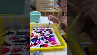 #easyartidea Blow Painting with Straws