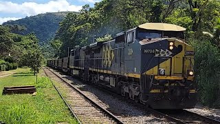 Trem de Carga Geral siderúrgico carregado descendo por Souza Aguiar-MG