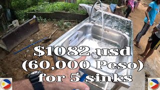 I spent over $1,000 USD to install sinks at a remote village in Philippines