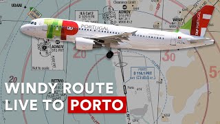 LIVE: Windy Flight from LIS to POR 20kt -  A320  | IVAO & MSFS | Fenix a320 v1.5 Patched