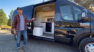 Van Tour | Beautiful VAN CONVERSION w/ AWESOME Day Bed & NEAT Water System HACK 💦