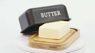 Butterdose , Butterglocke für 250 g Butter , Butter Dish aus Edelstahl , Butterschale Schwarz