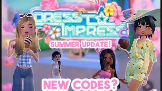 Summer Update in Dress to Impress?? ☀️ 🌴 🌊  ALL 5 NEW CODES!! // #dresstoimpress