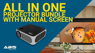 ABIS All in One Projector Bundle with Manual Projector Screen