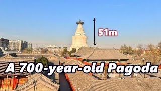 A pagoda built more than 700 years ago during the Yuan Dynasty in China,ancient Chinese architecture