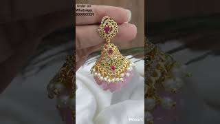 premium gold plated Jhumka #short #trending #jhumka design #gold plated jewellery