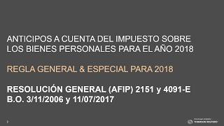 Cdra. Florencia Fernández Sabella: Cómo calcular anticipos del Impuesto sobre Bienes Personales 2018