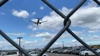 United flight landing at Newark Airport