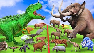 Prehistoric Mammals vs Prehistoric Dinosaurs Mammoth Elephant vs Dinosaur Size Comparison Animal