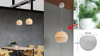 DIY Membuat Lampu Bulat Gantung Murah dan Modern dari Vas Tanaman