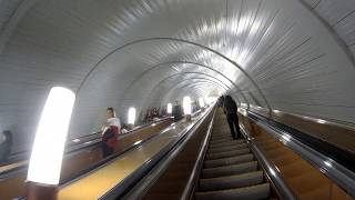 Киевская | Kiyevskaya metro on Koltsevaya line and subway car on Moscow