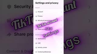 TikTok account SEO settings #tiktok #seo #viralvideo