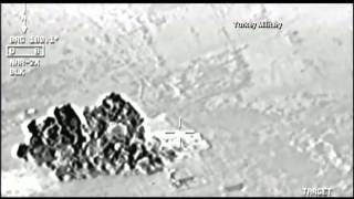 RAW  Turkish military releases images of warplanes striking ISIS targets along Syrian border