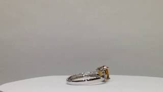 1.50 Carat Natural Citrine & Diamond Ring in 14K White  Gold