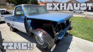 CUSTOM EXHAUST WORK ON OUR 73 C10 BUILD!!